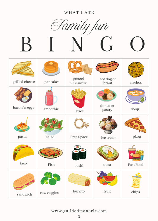 Family Bingo download (What I ate)