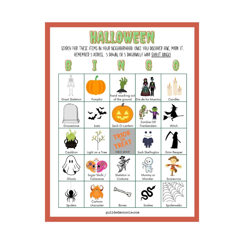 Halloween Neighborhood BINGO