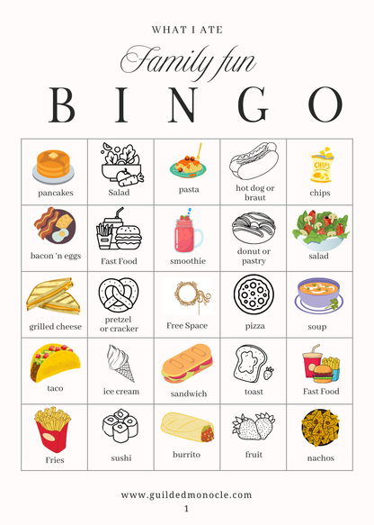 Family Bingo download (What I ate)