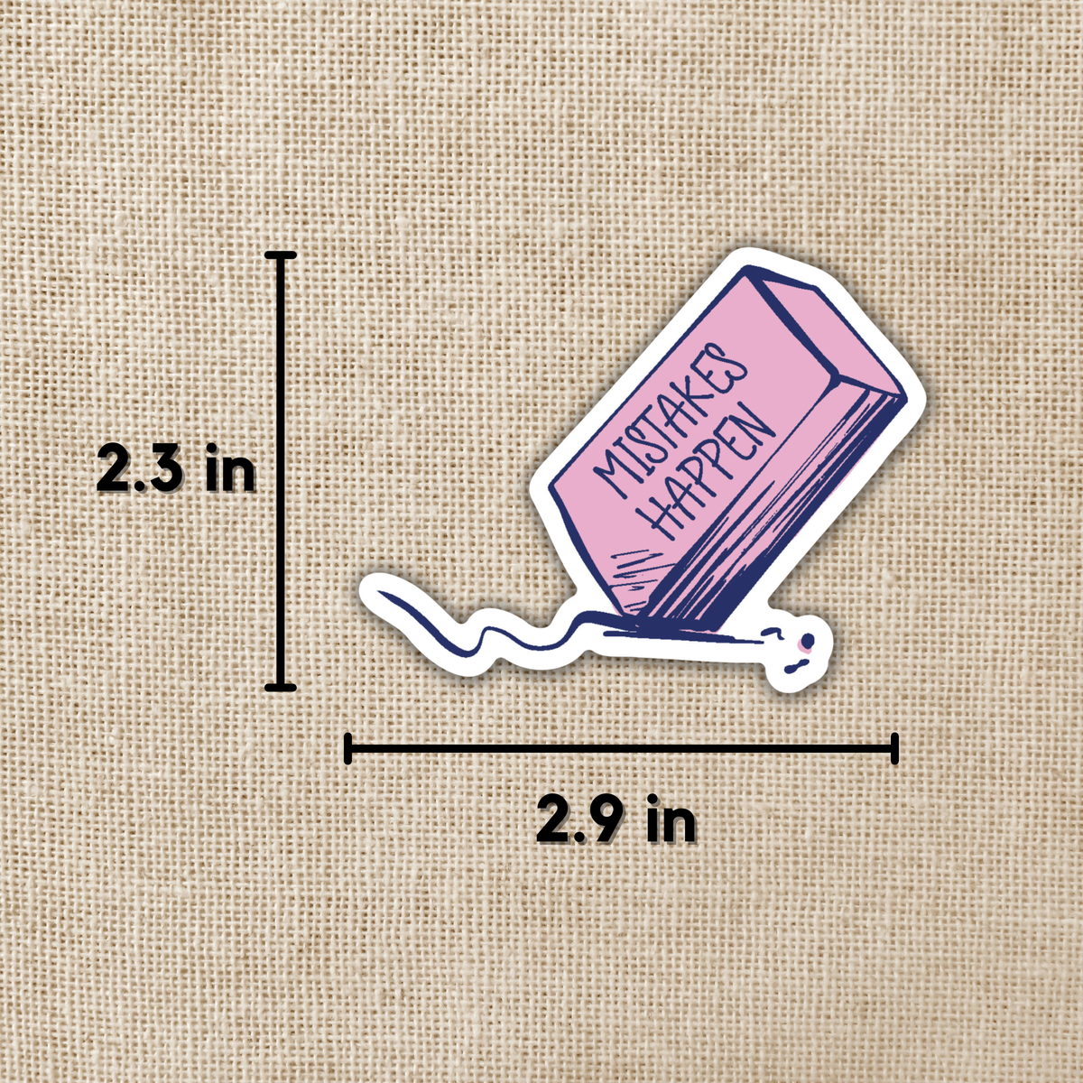 Ethic Mistakes Sticker Mistakes Happen Eraser Vinyl Sticker | Guilded Monocle