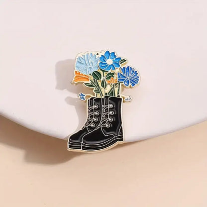 "Chic Enamel Pins: Blossom Boots & Spring Accessories DIY