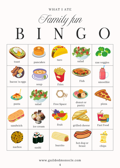 Family Bingo download (What I ate)