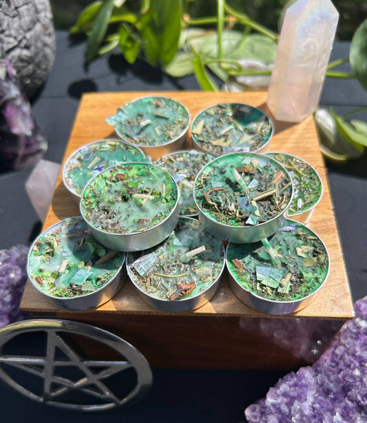Prosperity And Wealth Tealight Spell Candles