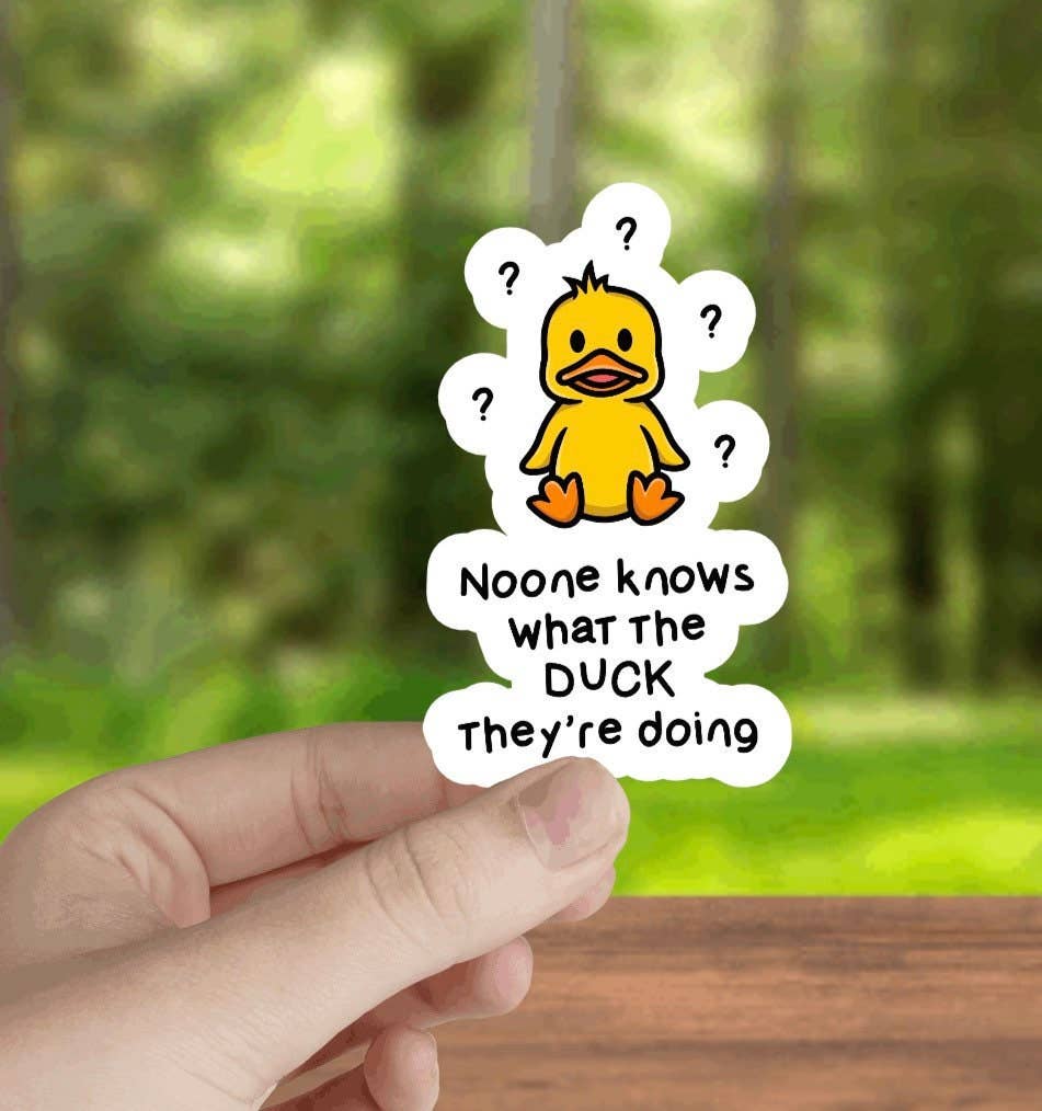 Funny, Cute Animal, Duck, Waterproof Stickers, Hydroflask Stickers, Meme Sticker, Laptop Decal, Tumbler Stickers, Water Bottle Decal