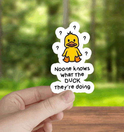 Funny, Cute Animal, Duck, Waterproof Stickers, Hydroflask Stickers, Meme Sticker, Laptop Decal, Tumbler Stickers, Water Bottle Decal