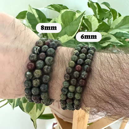 Dragon's Blood Jasper Bracelet 6mm- Crystals & Stones