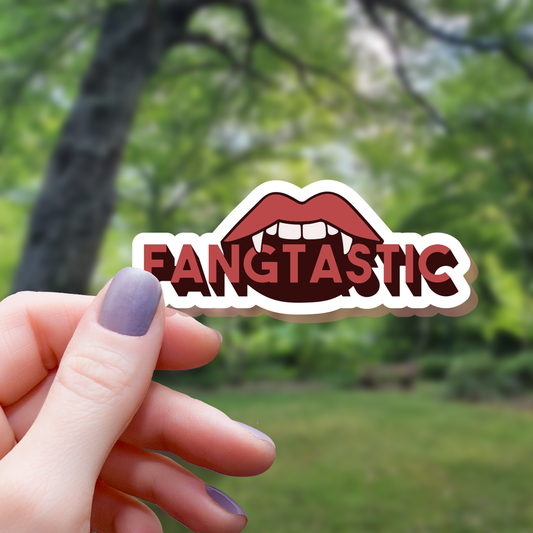 Fangtastic Lips Vampire Sticker - 3"