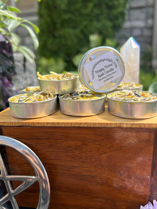 Happy Home, To Bring Peace Tealight Spell Candles