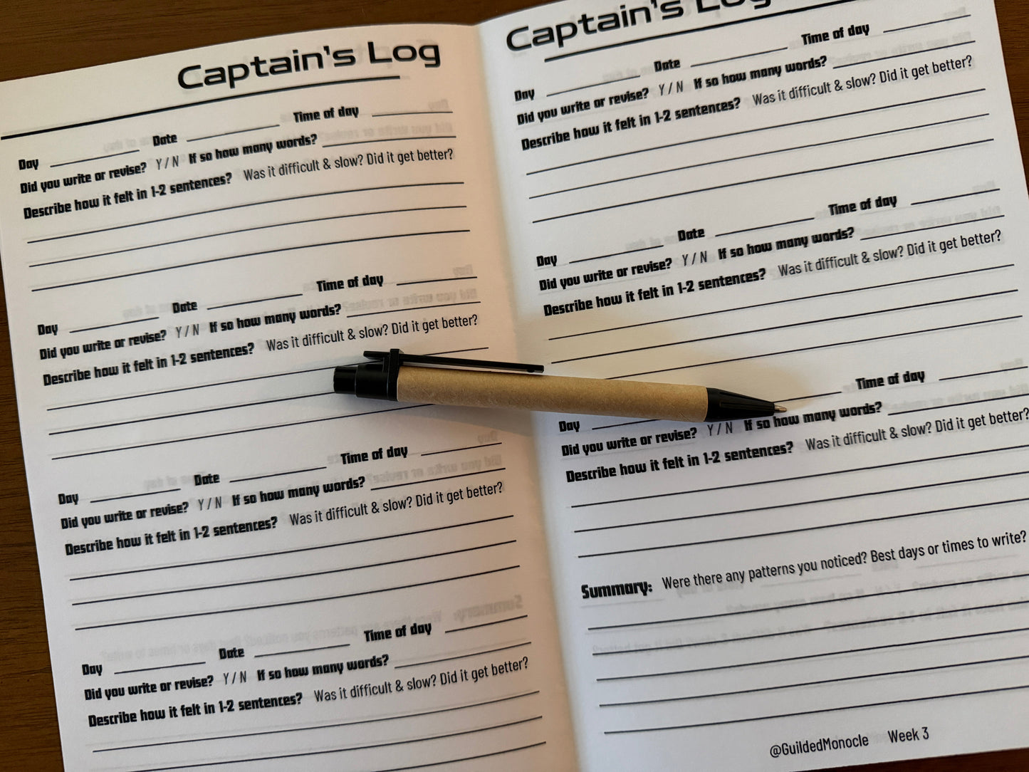 Writing Log for Sci-Fi (Captain's log)