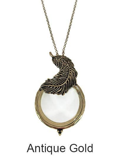Leaf 6 Times Magnifier Magnifying Glass Pendant Necklace