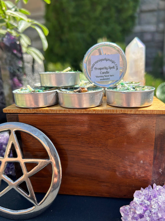 Prosperity And Wealth Tealight Spell Candles